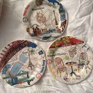 Gien Paris Paris set of 3 plates